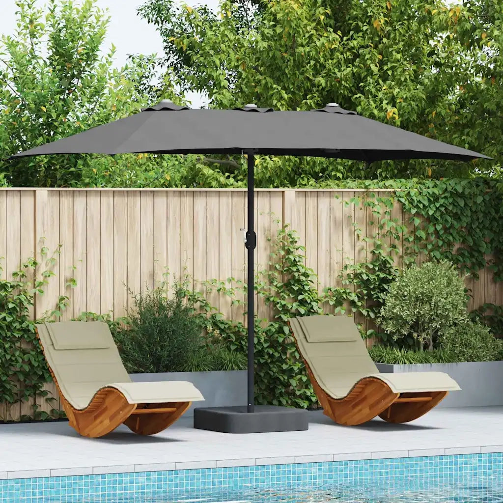 Ombrello da giardino Antracite 385 x 209 x 244 cm 42003277