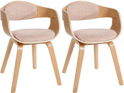 Set di 2 sedie Kingston in tessuto Natura/crema