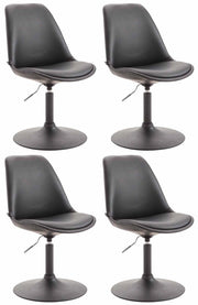 Set di 4 sedie da pranzo Maverick in ecopelle nero,nero