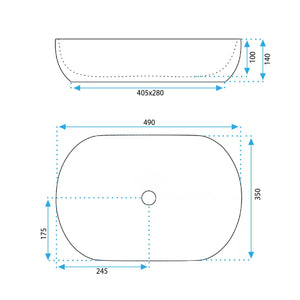 Lavabo Da Appoggio Rea Lisa L.blue Shiny