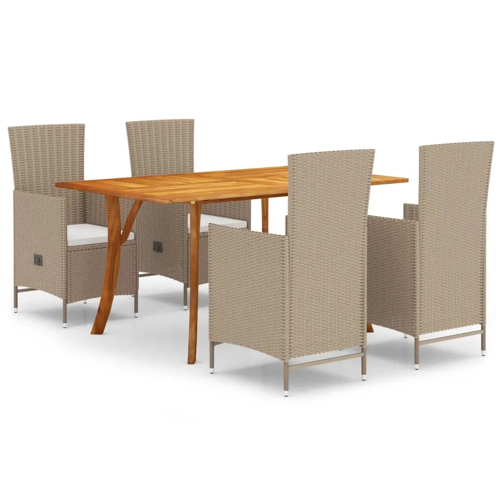 Set Mobili da Pranzo per Giardino 5 pz Beige 3072142
