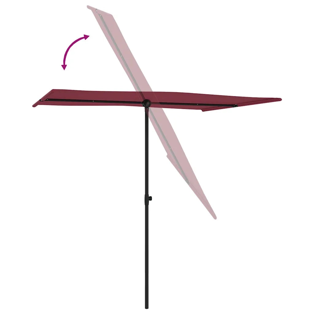Ombrellone da Giardino-Ombrello da Balcone con Palo in Alluminio 2x1,5 m Bord¨°