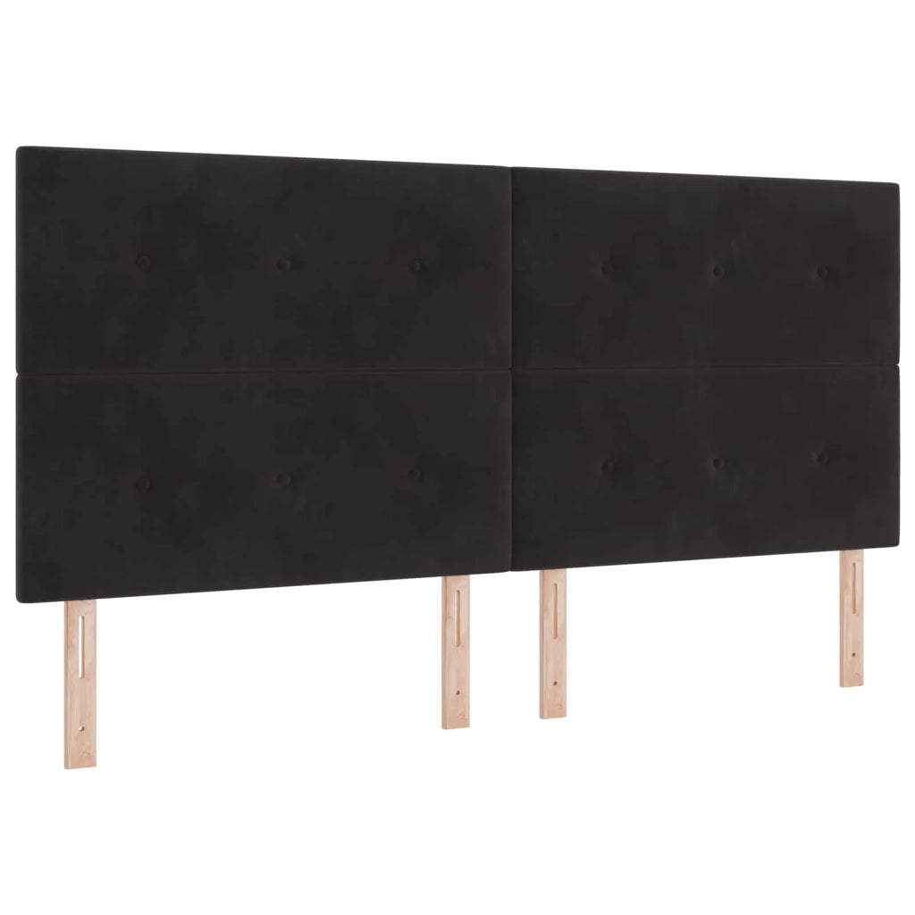 Letto ottomano con materasso Nero 200 x 200 cm Velluto 3457745