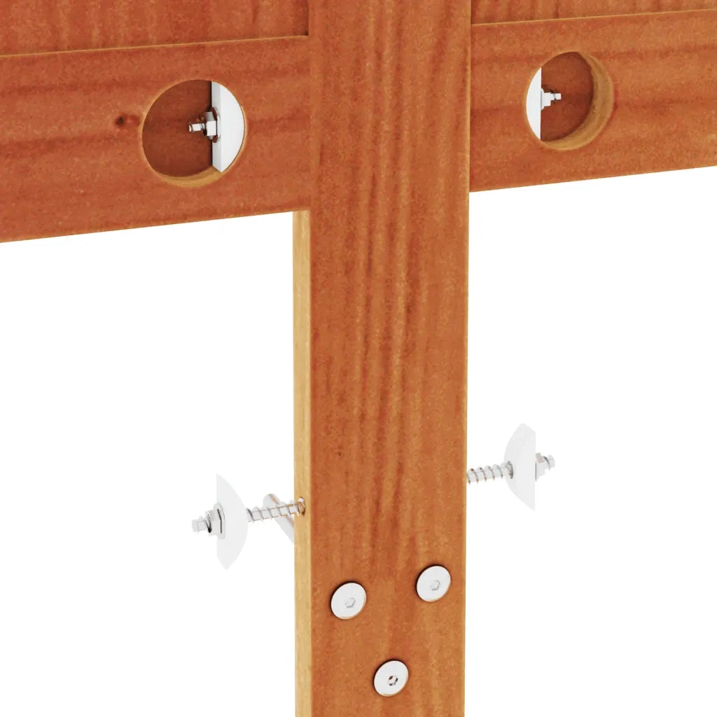 Testiera | Testata Marrone Cera 135 cm in Legno Massello di Pino