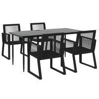Set da Pranzo da Giardino 5 pz Nero in Rattan PVC cod mxl 35555
