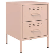 Comodino | Armadio da Notte | Mobiletto da notte Rosa 36x39x50,5 cm in Acciaio