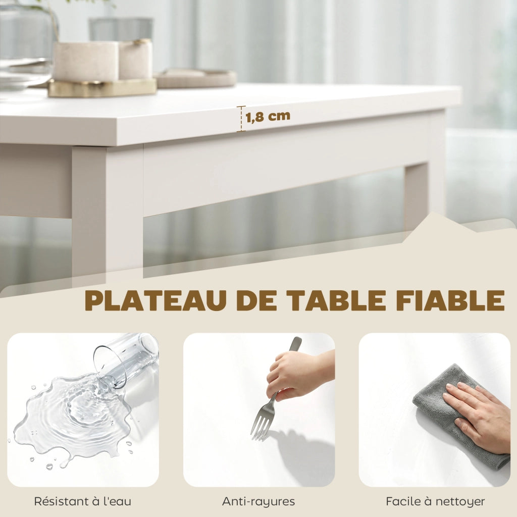 Tavolo da pranzo allungabile ¨C zephmum ¨C Bianco, per 4-6 persone, 80-120 cm