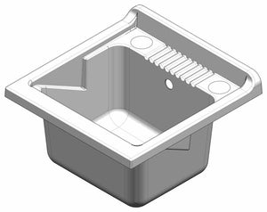 Mobile Lavatoio in PVC 50x50x85 cm con Serranda Forlani Esterni Roc Bianco