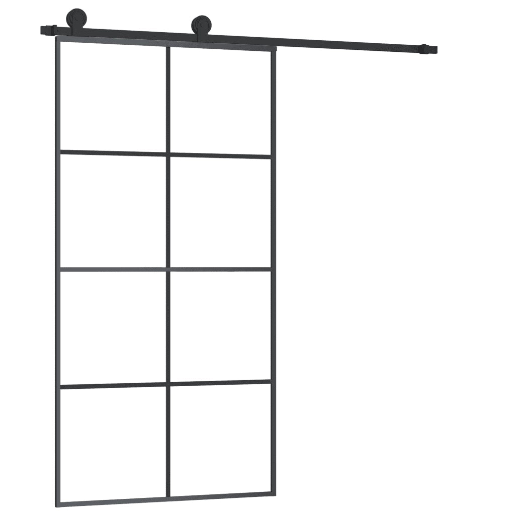 Porta Scorrevole con Ferramenta 102,5x205cm Vetro ESG Alluminio 3152143