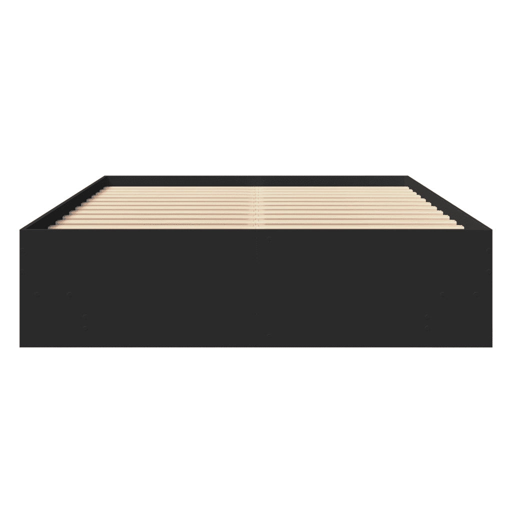 Giroletto-Struttura Letto Nero 140x190 cm in Legno Multistrato 780985