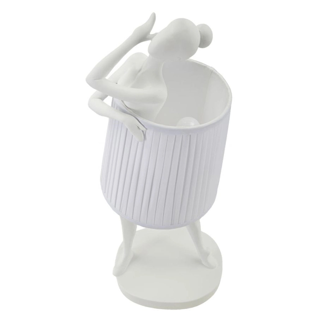 Lampada da Tavolo Ballerina 2, Bianco, Poliresina, 29x25x62,5 cm