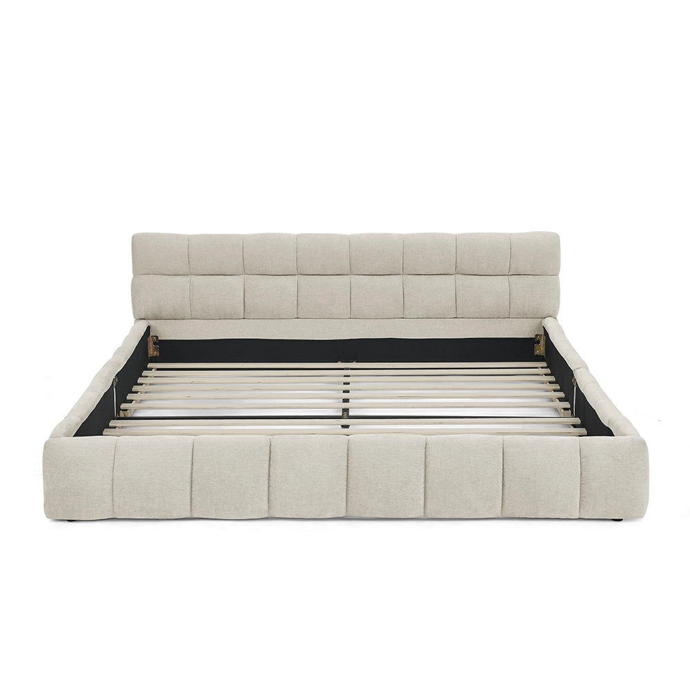 Letto 140x200cm?- Xylo - chenille quadretti beige