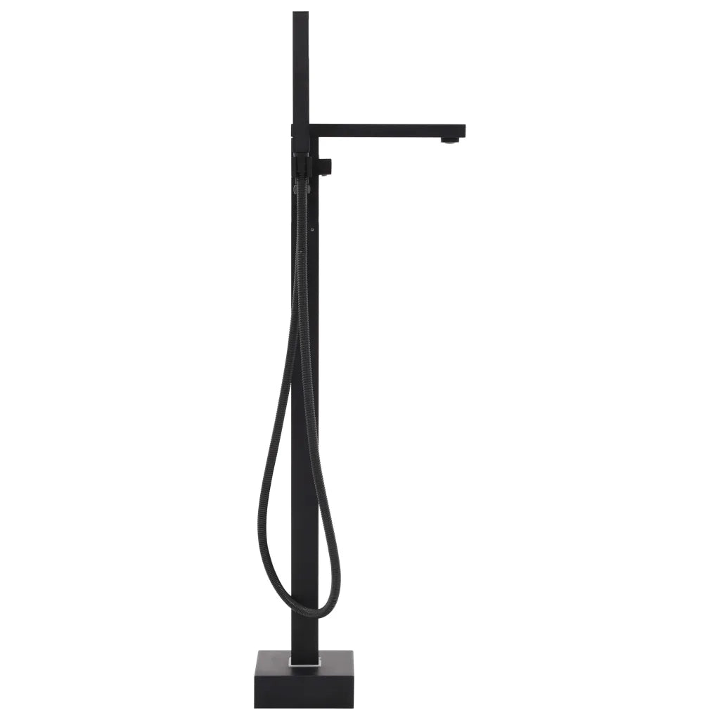 Rubinetto a Colonna Vasca da Bagno Nera Acciaio Inox 90 cm CFW1852438