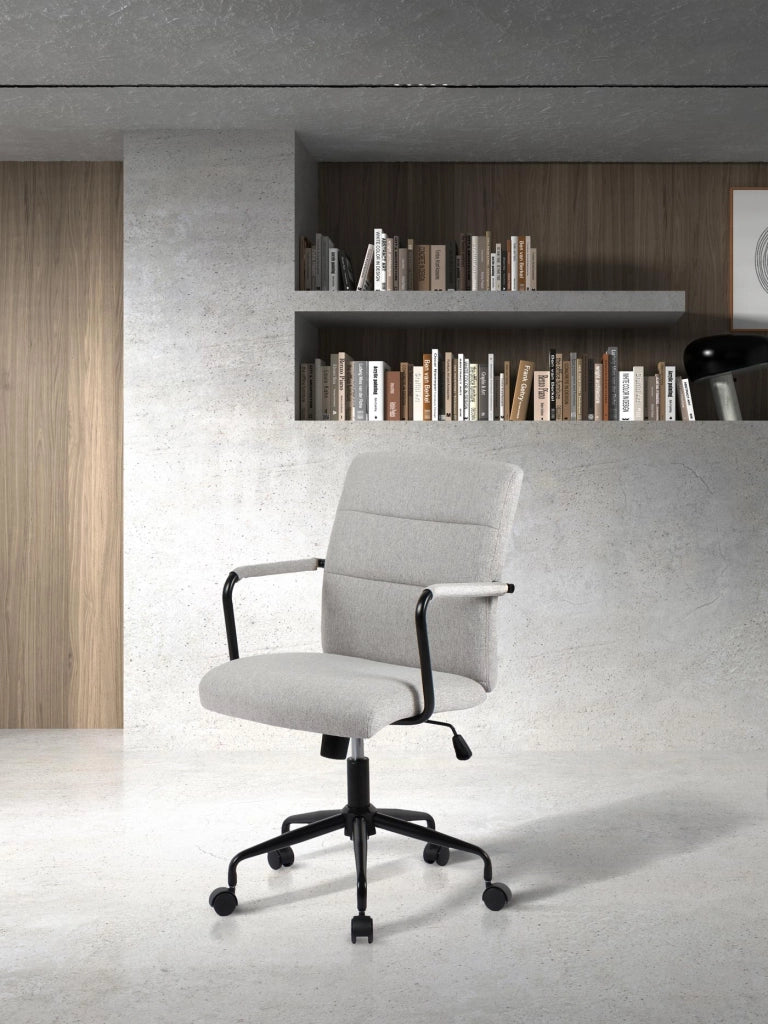 Sedia studio Hispanohogar regolabile in altezza tessuto grigio 99x64x70