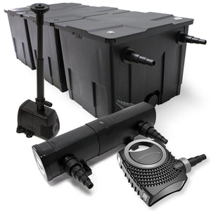 Set: Filtro bio per laghetto 90000l Chiarificatore UVC 18W Pompa 80W Pompa fontana