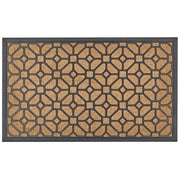 Zerbino in fibra di cocco naturale con fondo in PVC e gomma antiscivolo 45 x 75 cm con motivo geometrico e decorazione moderna per interni
