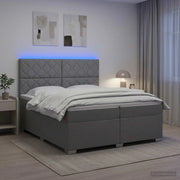 Letto box spring con materasso Grigio Chiaro 200 x 200 cm 3454957