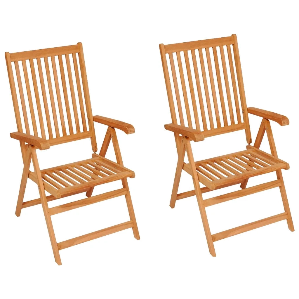 Sedie Giardino 2 pz con Cuscino Rosso a Quadri Massello di Teak 3062389