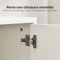 Mobile Porta TV fino a 55" Sospeso o a Terra, Ante Soft Close, Foro Passacavi e Ripiano in Vetro, Bianco