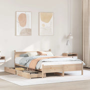 Letto senza Materasso-Struttura Letto 120x190 cm in Legno Massello di Pino 105982