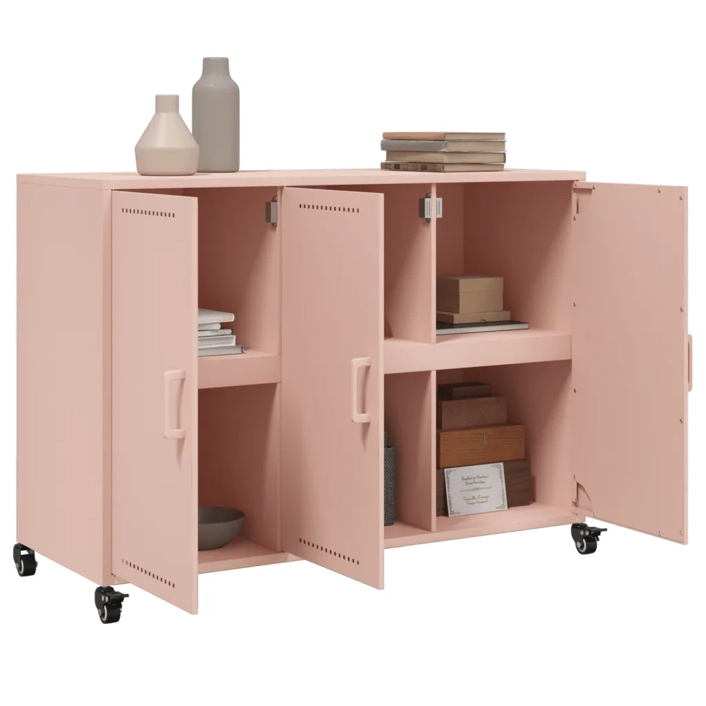 vidaXL Credenza Rosa 100,5x39x72 cm in Acciaio