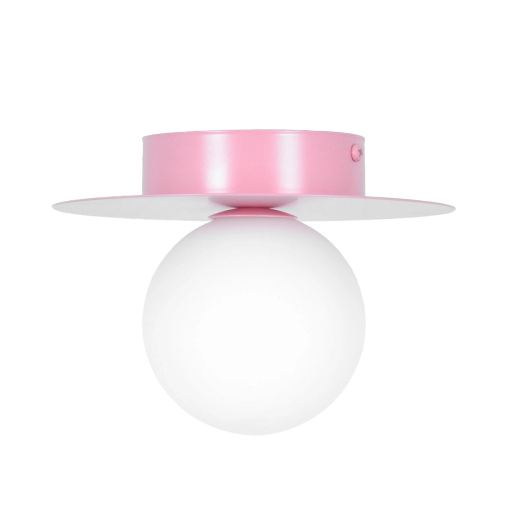 Plafoniera Robin Kaja rosa/bianca vetro Ø18cm G9 10W