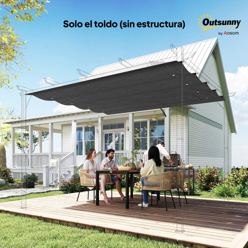 Tenda Retrattile 3x2.5 m per Gazebo 2.85x2 m ¨C zephmum ¨C Grigio Scuro