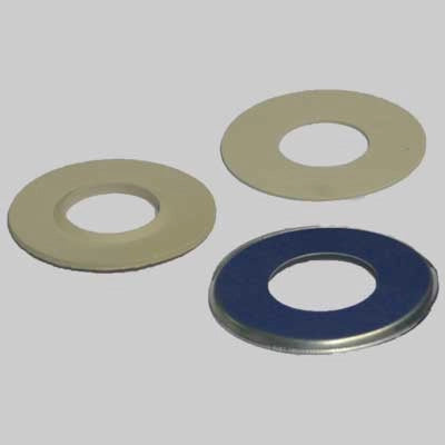 SET GUARNIZIONI 3 PEZZI IN GOMMA BIANCA BORDO BASSO  3/4     MADE IN ITALY