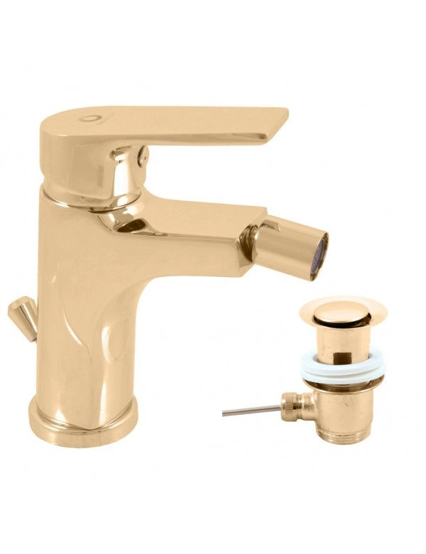 Miscelatore bidet COLORADO in ottone dorato con sifone