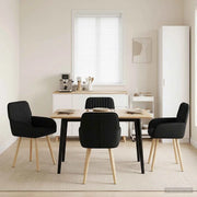 Sedie da pranzo 4 pz Tessuto Nero 56,5 x 50 x 87,5 cm 3428195