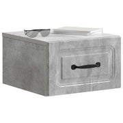 Comodino | Armadio da Notte | Mobiletto da notte a muro Grigio Cemento 34,5 x 33 x 20 cm