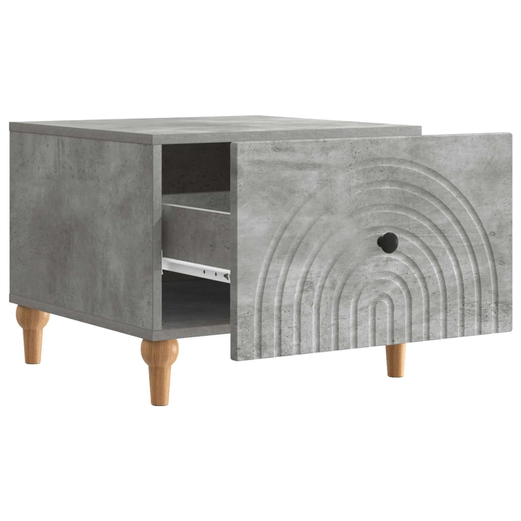 Tavolino da salotto con cassetto Grigio Cemento 49 x 50 x 40 cm