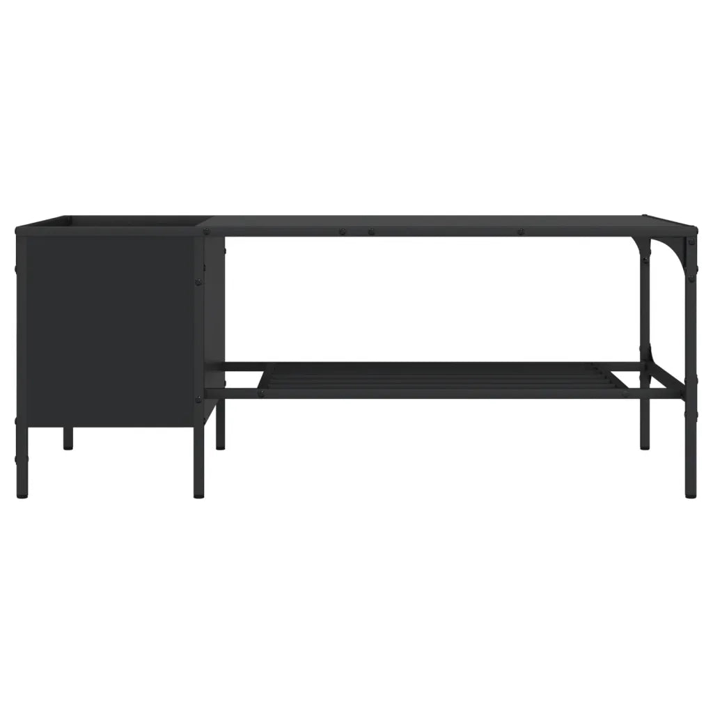 Tavolino Salotto con Ripiano Nero 100x51x40cm Legno Multistrato 837732