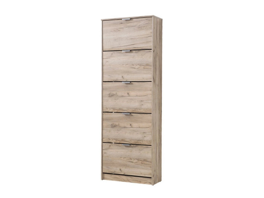 Mobile Portascarpe Sueglio, Scarpiera 10 Ripiani, 67x28x191.5h cm Marrone Rovere Grigio