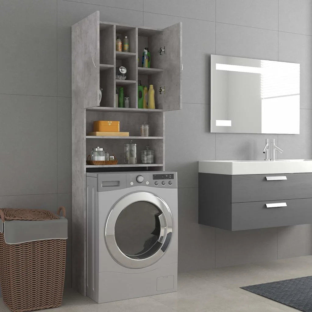 Mobile per Lavatrice Grigio Cemento 64x25,5x190 cm CFW4434280