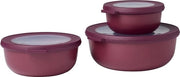 Set di contenitori 3-delig a forma piatta e rotonda – contenuto: 350, 750, 1250 ml – materiale non frantumabile e impermeabile – adatto per congelatore e lavastoviglie, PP/TPE, 0 mm, 3,350+750+1250+2250