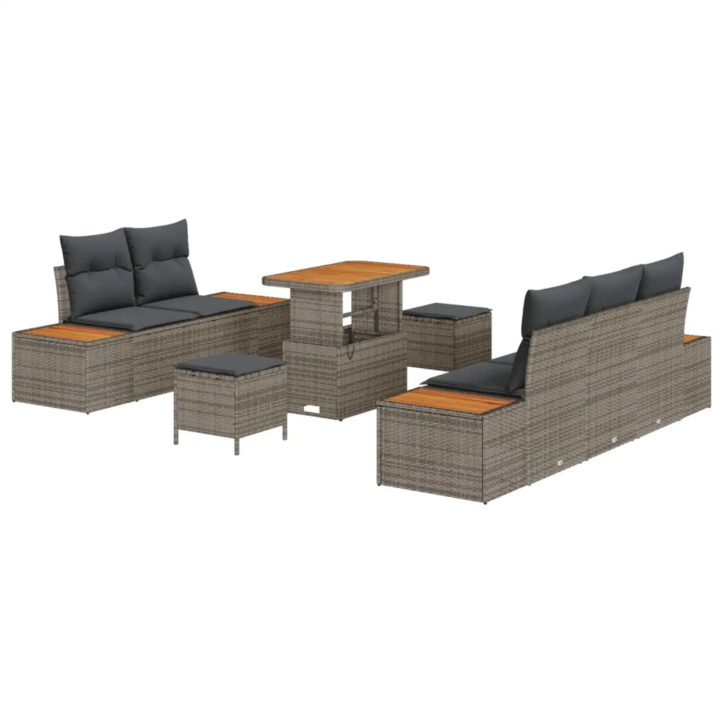 Set Divano da Giardino con cuscino 8 pcs Grigio