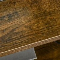 Comodino con 2 Cassetti in Tessuto, Stile Industriale, Legno e Metallo, 45 x 40 x 70,5 cm, Marrone