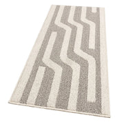 Tappeto Cucina A Righe 50x100 Cm 3D Morbido Bordato Passatoia Ingresso Assorbente Antiscivolo Beige