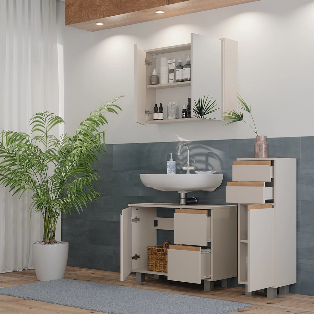 Vicco Set di mobili da bagno Cashmere/Artigianale 3 parti