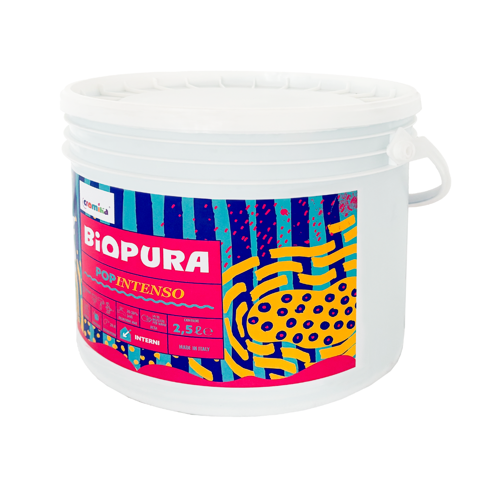 Pittura murale super lavabile coprente per interni popintenso *** formato 2.5 lt, colore- anguria pop, confezione 1