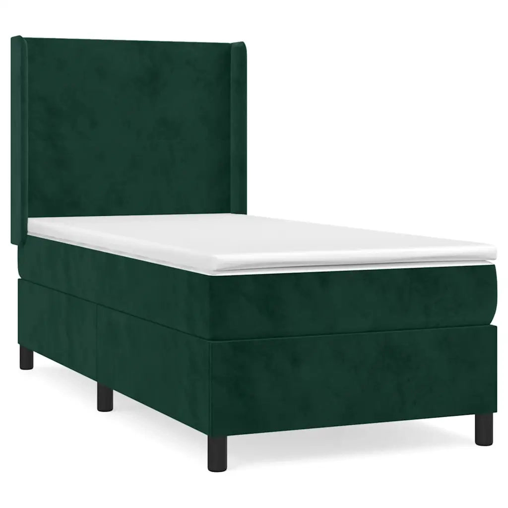 Giroletto a Molle con Materasso Verde Scuro 100x200 cm Vellutocod mxl 74707