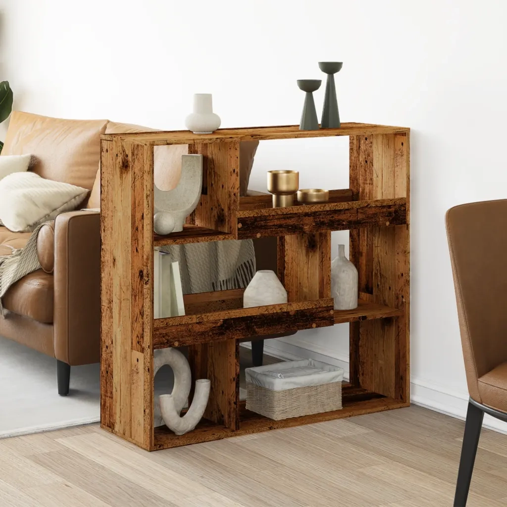 Divisorio Ambienti | Divider per stanze | Paravento Legno Antico 100x33x94,5 cm in Truciolato