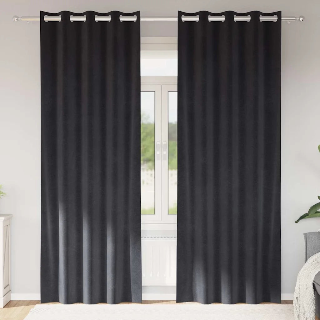 Tende oscuranti 2 pcs Grigio scuro 140 x 225 cm Velluto 4107225