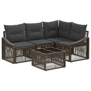 Set Divano da Giardino 5 pcs Grigio polyrattan 3436001