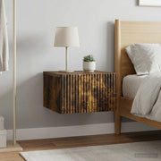 Mobiletto da notte a muro 2 pcs Rovere Fumo 33 x 34,5 x 20 cm 898436