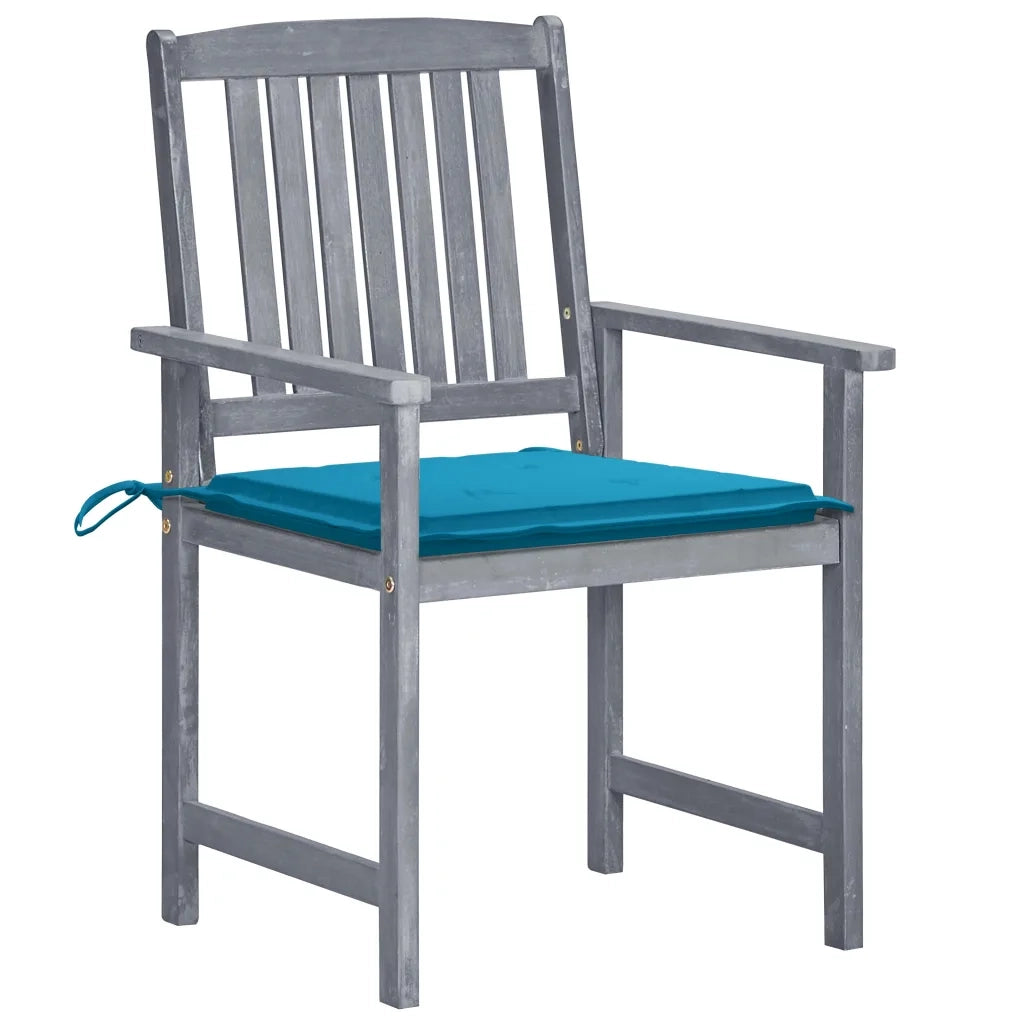 Sedie da Giardino con Cuscini 6 pz in Massello di Acacia Grigie 3078211
