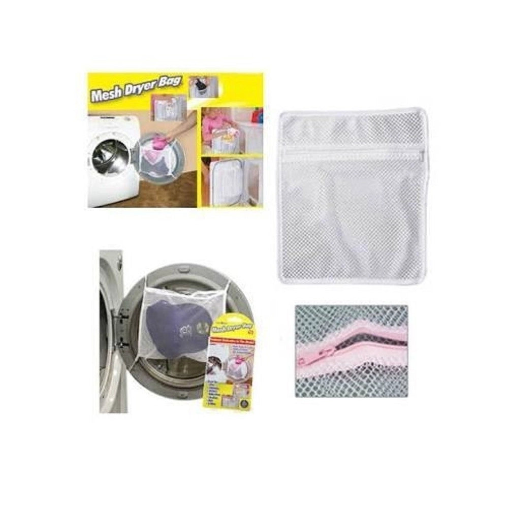 Trade Shop - 3 Borsa A Rete Con Zip Cerniera 40x50 Cm Proteggi Lava Capi Delicati Biancheria -