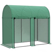 Serra da Giardino 200x100x178 cm 2 Porte Avvolgibili Copertura in PE 140g/m² Anti-UV Verde