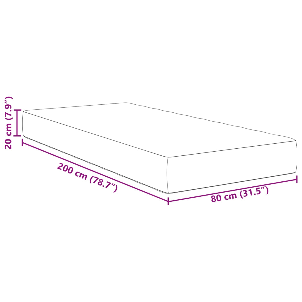 Materasso panna a molle insacchettate - Sensazione media - 80x200x20 cm tessuto